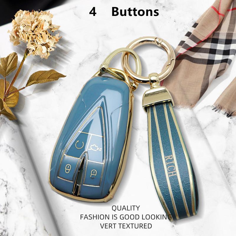 Luxurious Golden Edge Remote Key Case Cover For Changan CS35Plus CS55Plus CS75Plus   Protective Shell Car