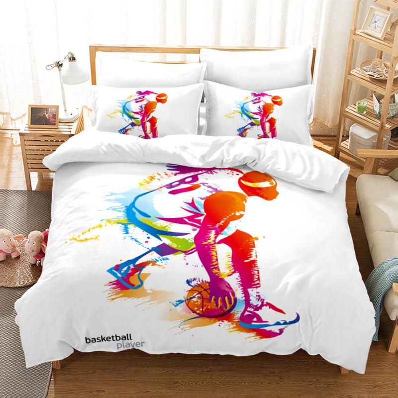 Basketball Comics Three-Piece Bedding Home Textile Quilt Cover Four-Piece Children'S Bedding