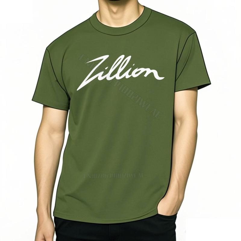 Teeshirt Vintage Everyday Tees Zillion Logo On Black Vintage Minimalist Tshirt Classic Breathable Workout Tshirt