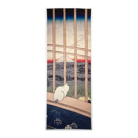 Ukiyo-e Tenugui Towel by Utagawa Hiroshige - Famous Views of Edo: Asakusa Tappo Tori no Machi Moede - 100% Cotton, Japan s Finest Tokka Fabric,
