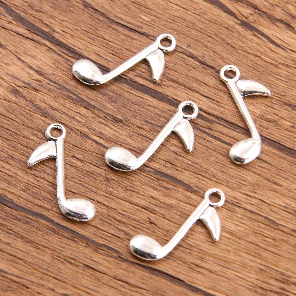 10pcs Musical Note Pendant Piano Guitar Microphone Speaker Suona Music Equipment Alloy Jewelry Accessories