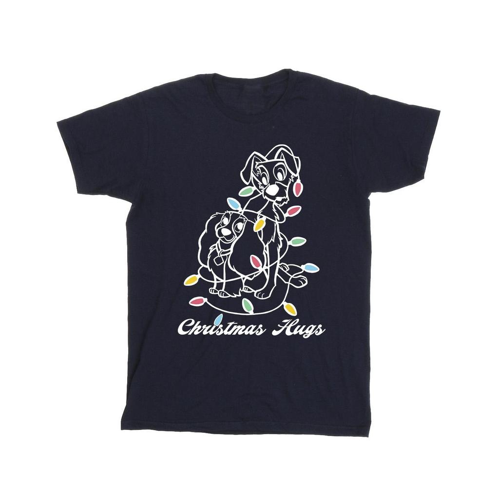 Disney Mens Lady And The Tramp Christmas Hugs T-Shirt