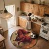 Red Horse,Round Area Rug,Carpet Rug for Living Room Bedroom Sofa Playroom Decor,Non-slip Floor Mat