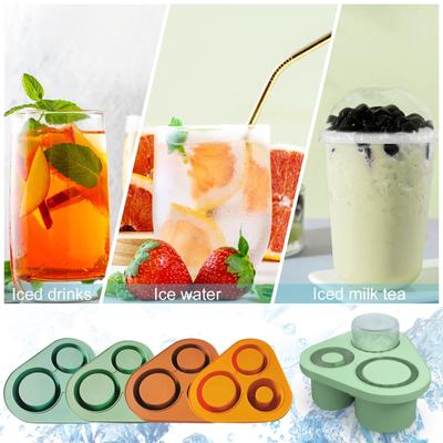 Ice Cubes Tray For Tumbler, Reusable Ice Shot Glass Mold, Easy Release Silicone Reusable Large Ice Ball Trays With Lid For Freezer