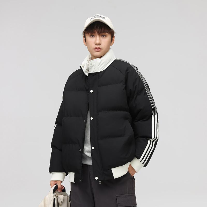 

Пуховик для пар, зимняя куртка с воротником-стойкой, свободная повседневная куртка-пуховик, модная хлопковая куртка 3XL чёрный