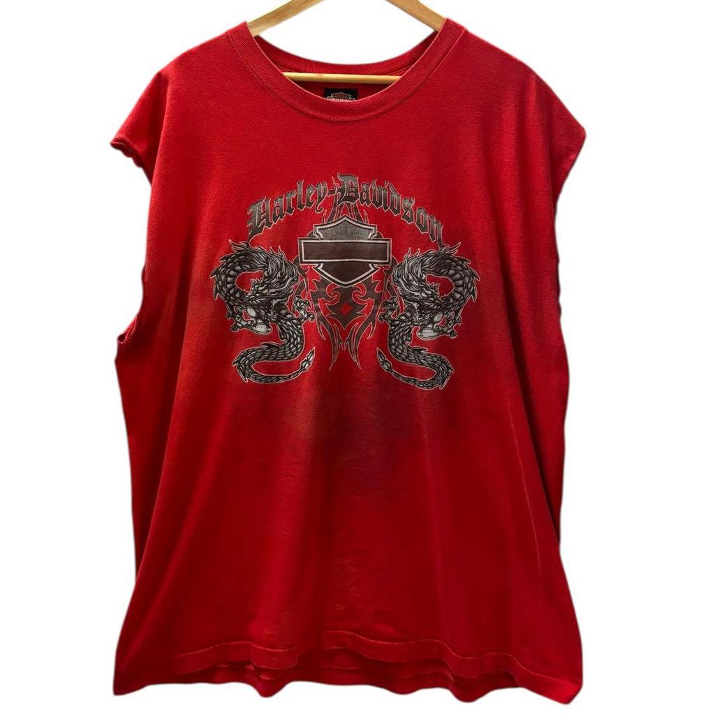 [USED] Y2k Harley-Davidson Tank Top with Dragon Design