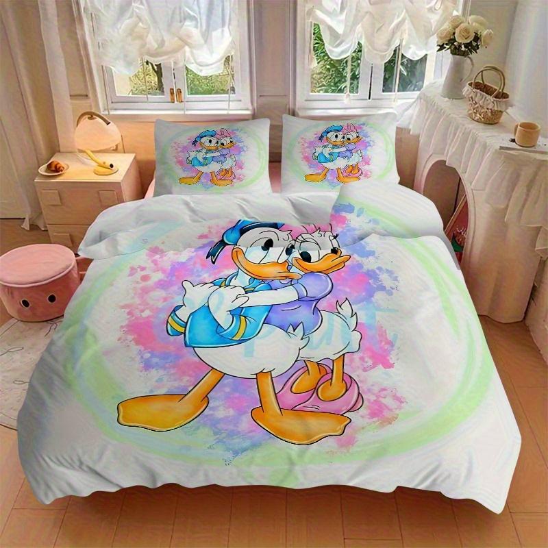 3pcs Good Friends Daisy Donald Duck Bedding Set 1 Soft Quilt Cover + 2 Pillowcases, Machine Washable Suitable for All Seasons B029