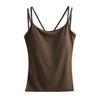 Top da donna con scollo all'americana con coppe imbottite incrociato sulla schiena bella strato base versatile top senza maniche stile nuovo primavera ed estate