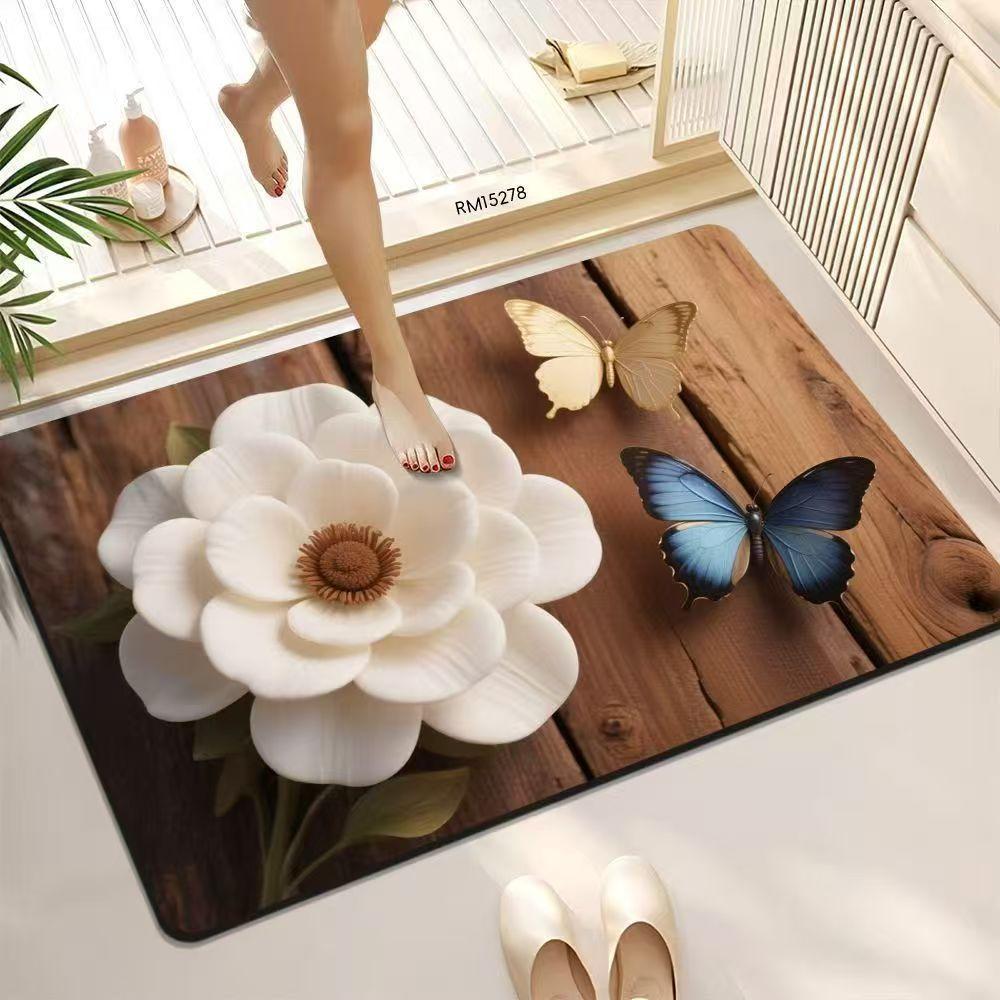 3D visual bathroom floor mat household diatom mud floor mat water-absorbing quick-drying non-slip mat Tianjin carpet