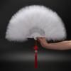 Red Noblewoman Cheongsam Feather Fan Fox White Fur Palace Dance Night Shanghai Plush Hanfu Dance Fan Classical