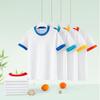100% Cotton Children Summer Short Sleeve T Shirt Boys Girls Color Collar Matching Soft Comfy Tops Tees Kids T-shirts Casual COLORCOLLARKID