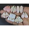 129Cts. Natural Pink Opal  Matched Pair Mix Cabochon Gemstone 7Pair Lot C-1399