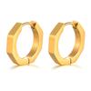 Geometric Octagon Hoop Earrings for Men, Hexagon Hoops, Stainless Steel Honeycomb Hoops Minimalist Earrings Men Jewelry