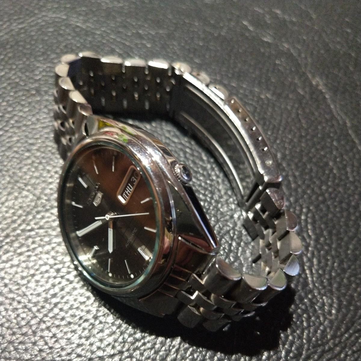 SEIKO Seiko 5 AUTOMATIC 7S26-0094 Rare gray face Back skimming Mechanical watch Used automatic winding working item!