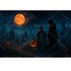 Halloween Backdrop Horror Night Full Moon Pumpkin Skull Castle Cemetery Halloween Party Adult Kids Background Decor Customized