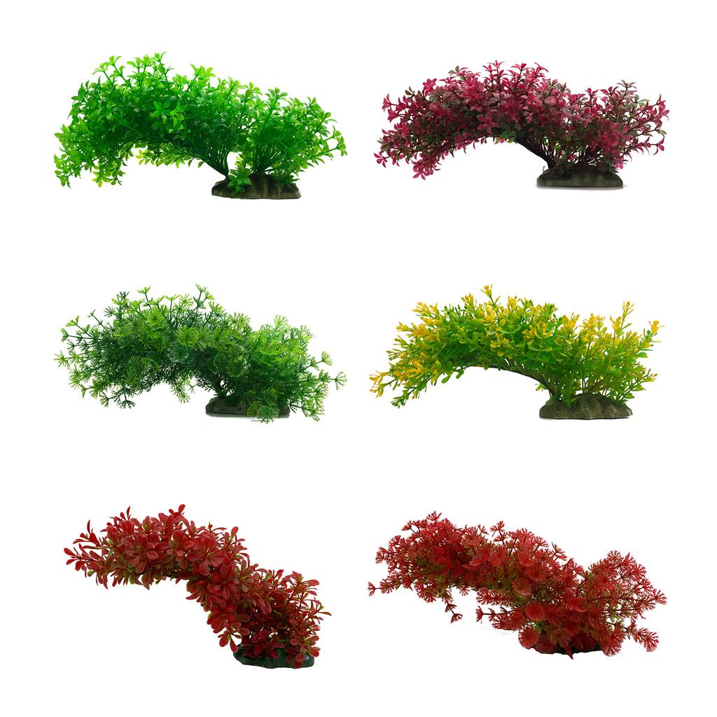 Plastic Water Plants for Aquarium Realistic Artificial Plants Grass Ornaments 5 Inch High Fish for Tank Decorations