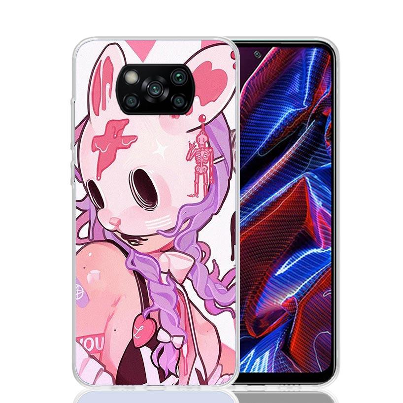 Cute Anime Girl INS Case Phone Cover for Xiaomi Redmi Note 10 9 9S 8 8T 7 5 Pro Mi 12T 11T 10T 9T 12 11 Lite A3 A2 Trend Fundas