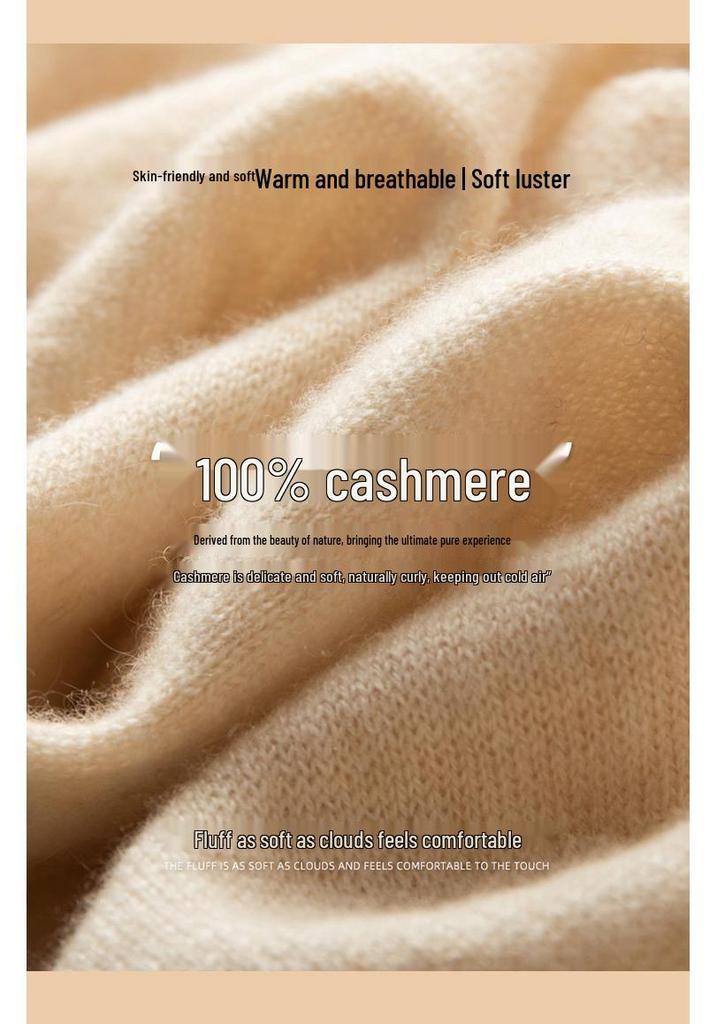 Women's 100% Pure Cashmere Scarf - Autumn/Winter Solid Color, Fashionable & Versatile Knit Shawl