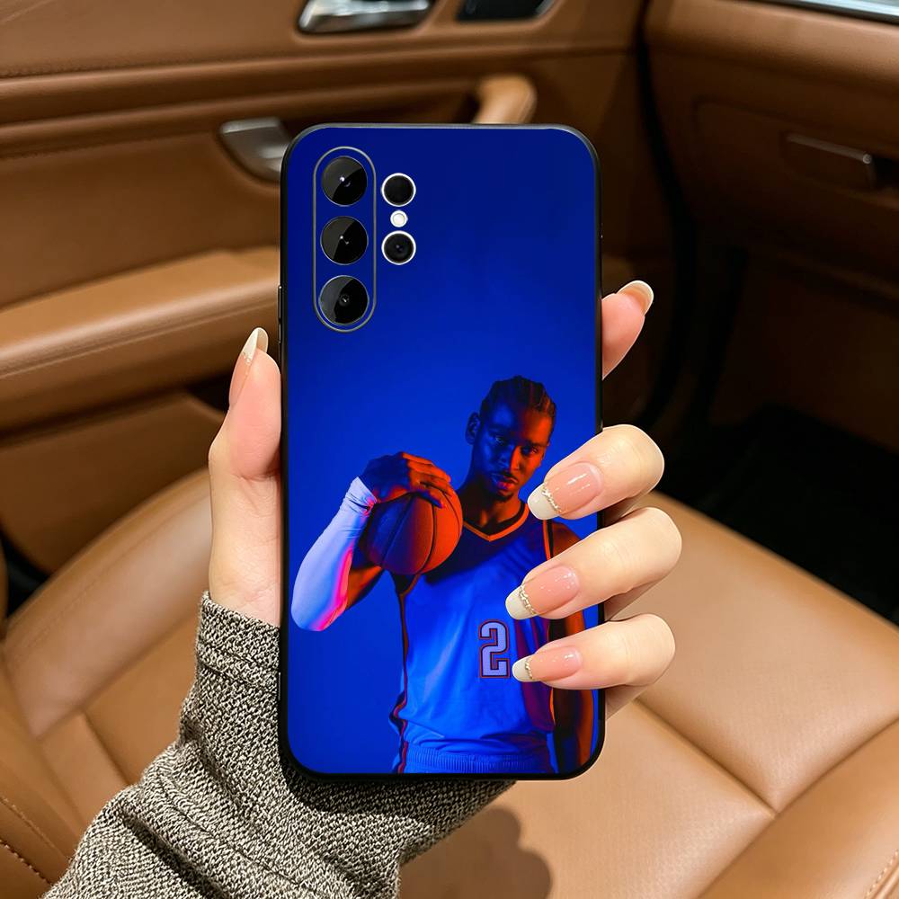 Basketball -Shai -G-Gilgeous Alexander 2 Phone Case For Samsung S25,S24,S21,S22,,Plus S23,S30,Ultra,S20,Fe,Black Soft Silicone