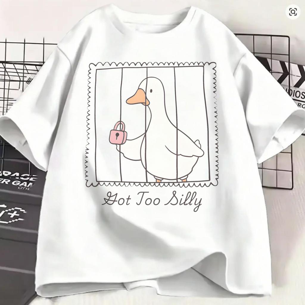 Unisex Tshirt Funny Goose Got Too Silly Unique 100 Cotton Tee Shirt Short Sleeve T Shirts Round Collar Clothing 4xl 5xl 6xl