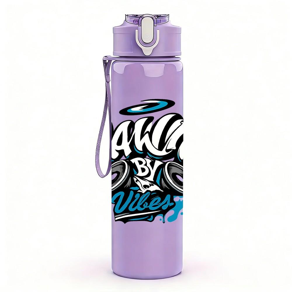 1PC Dancer Street Graffiti Art 750ml Color Plastic Sports Water Bottle Leakproof Flip Straw Lid Suitable for Sports Office Home Use
