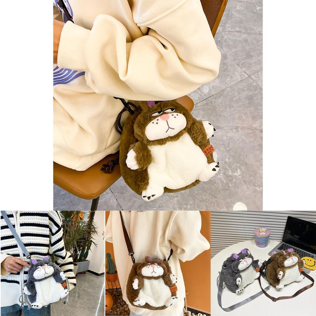 2023 New Creative Road Xifa Cat Shoulder Bag Adorable And Funny Cartoon Plush Toy Crossbody Bag