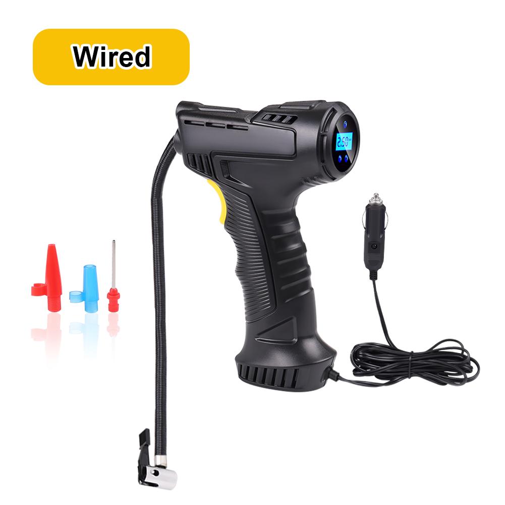 120W Car Air Pump Wireless/Wired Electric Inflatable Pump Portable Air Pump Tire Inflator Digital for Car Bicycle Balls
