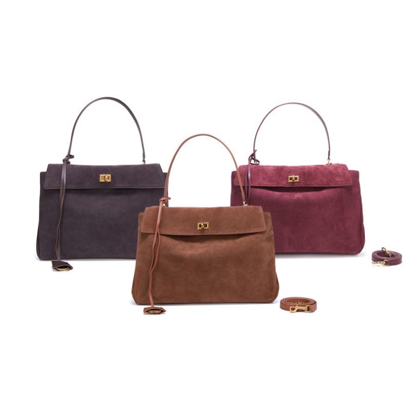 Geantă din Piele Suede Mată Geantă Tote Fashion pentru Navetă Geantă de Umăr Premium cu Capacitate Mare și Închidere