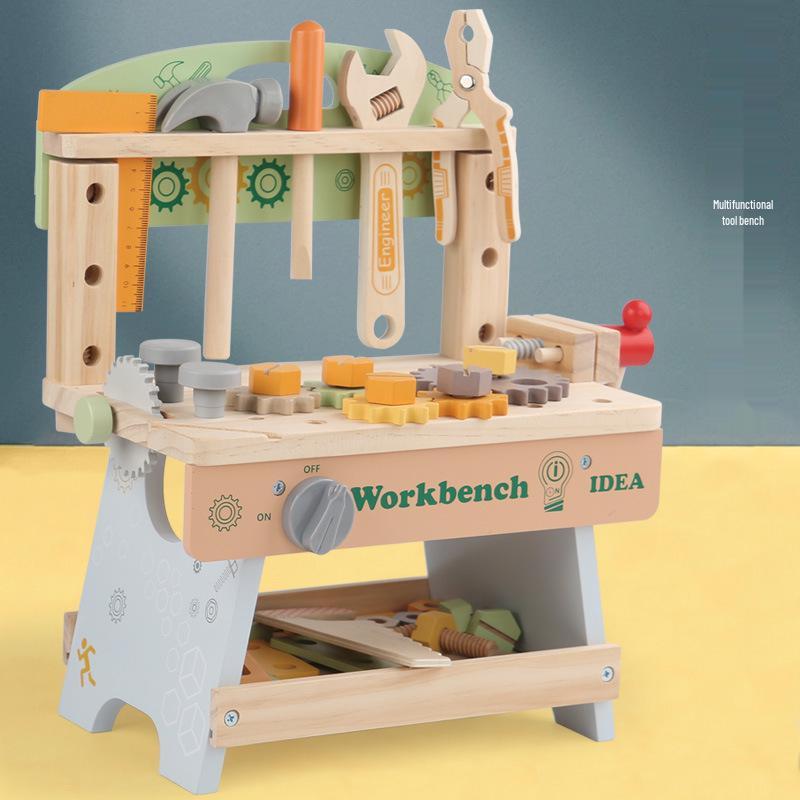 

Kids Wooden Repair Workbench Toy with Screws, Nuts & Assembly Tools for Pretend Play