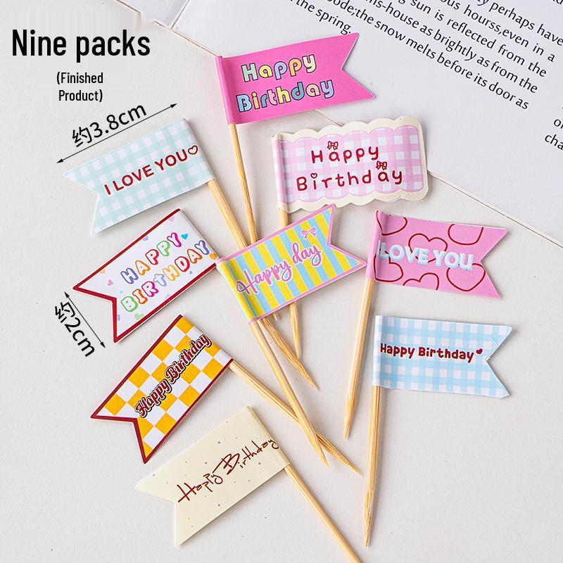 Colorful Macaron Cartoon Birthday Candle Decorations