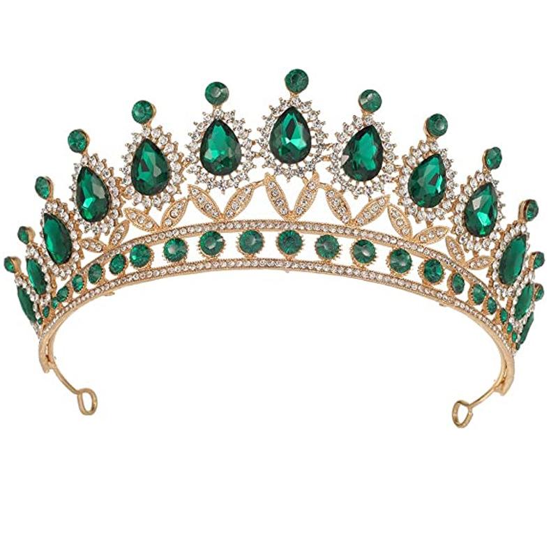 Brautkrone, Barock-Tropfen-Diamant-Prinzessinnenkrone, Performance-Geburtstags-Tiara, Hochzeitskleid-Zubehör