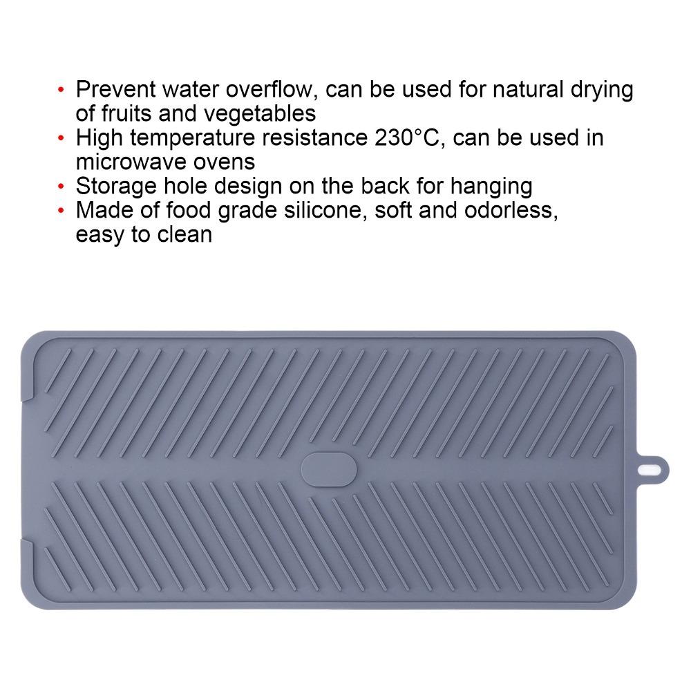 Silicone Drying Mat Flexible Dish Drying Mat Multi-Purpose Kitchen Draining Pad Dish Draining