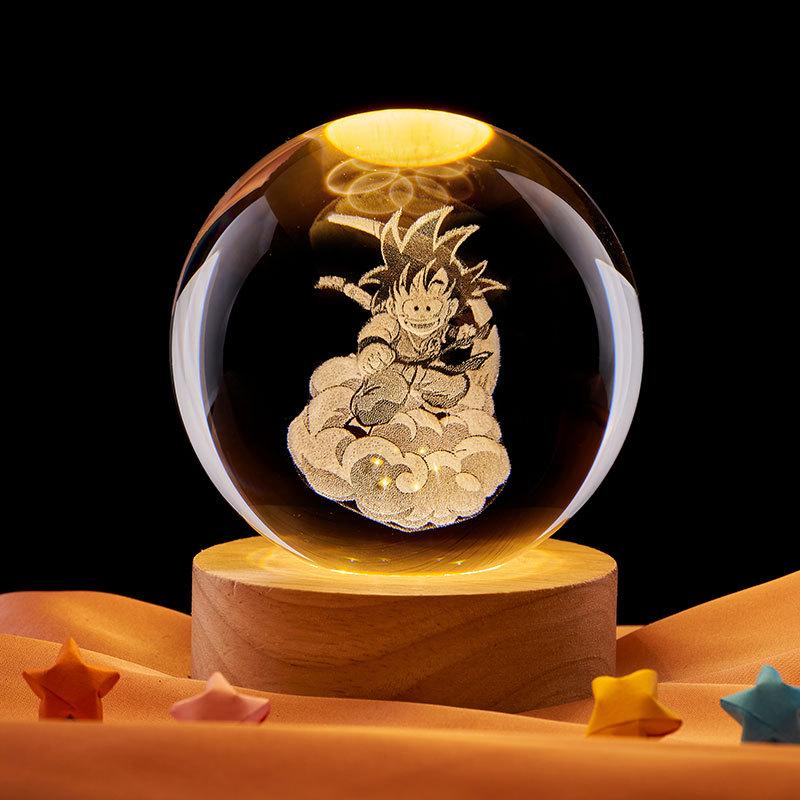 Dragon Ball Goku 3D Carved Bluetooth Crystal Night Light – Luminous Ornament Gift 1