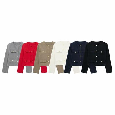 Chaqueta corta estilo aviador para mujer, chaqueta con botones dorados, ropa de calle elegante para primavera