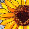 Sunflower Window Decor, Shatterproof Acrylic Glass Style Hanging Ornament with Rainbow Prism Effect, Easy Install Chain Included for Doors Patio,