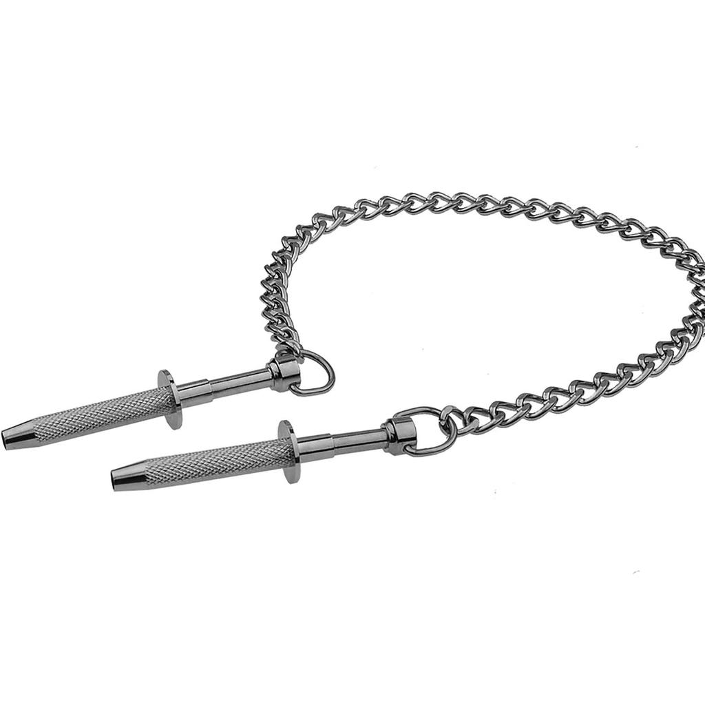 Yemax Nipple Clips with Stainless Bead Grabber 4th for Nipple Adult for SM Nipple Nipple Restraint Nipple Clit 1 Piece Chain, Steel, Design, Clip,