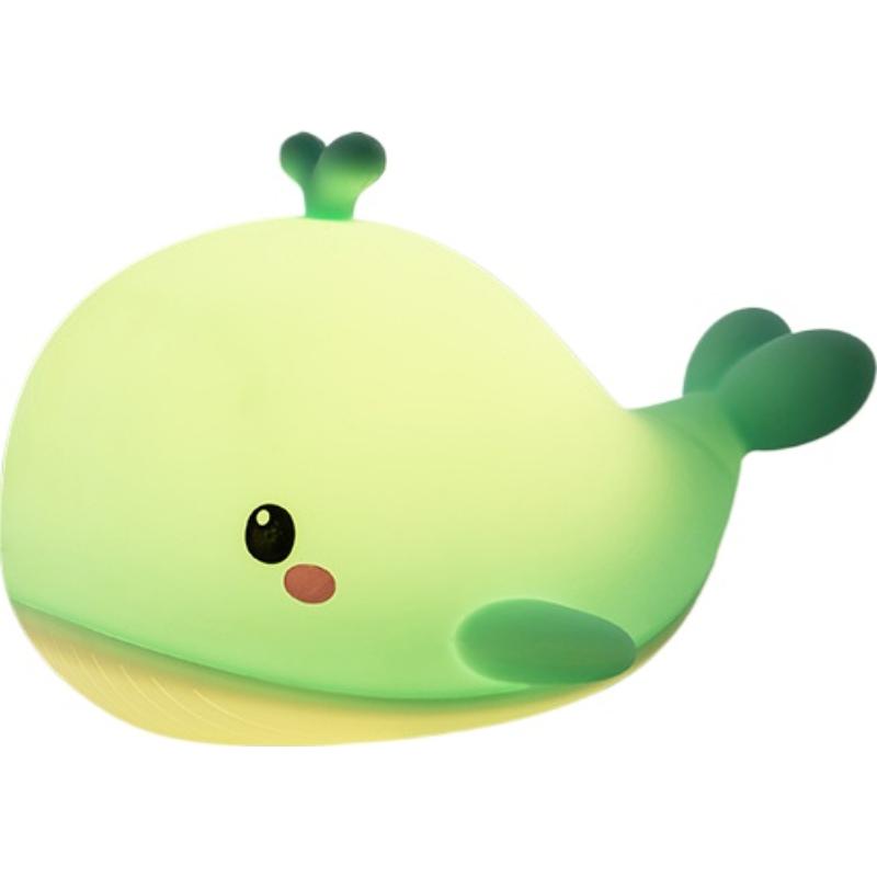 2026 New Rechargeable Whale Silicone Night Light, Tap Control Dimmable LED Lamp for Kids Room, Baby Sleep Companion