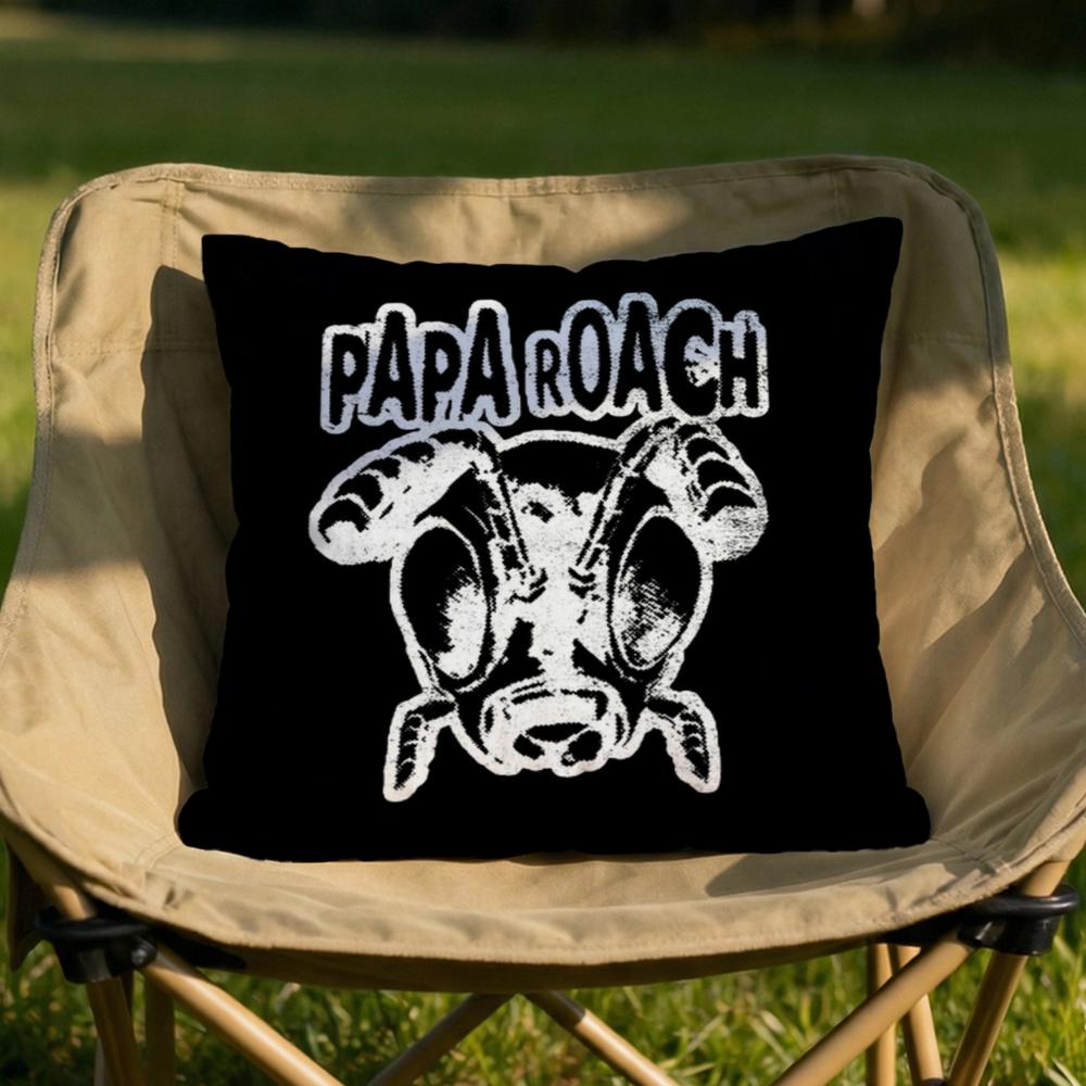Band PPapa RRoach Cushion Cover Soft Reversible Durable Pillow Cover MultiScene Use for Home Car Daily Comfort