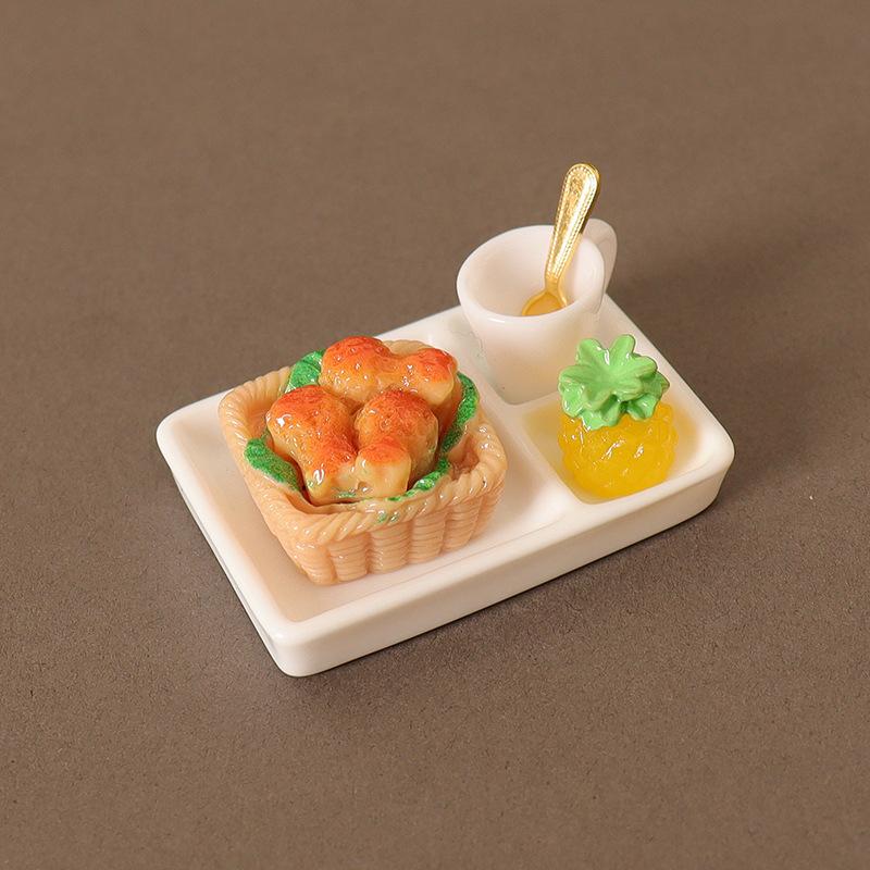 Miniature Toy Model Scene Doll House Accessories Mini Western Steak Cover Iron Plate Lid Delivery Tray