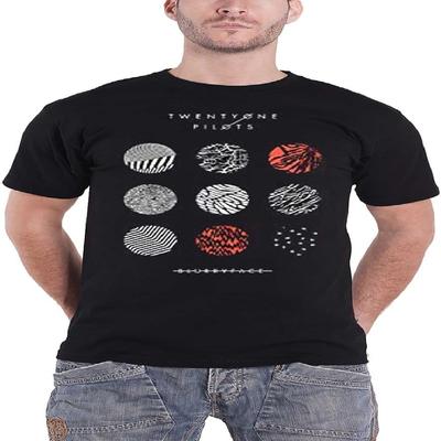 21 Koszulka Męska Czarna Blurryface Kręgi Logo Zespołu Oficjalna