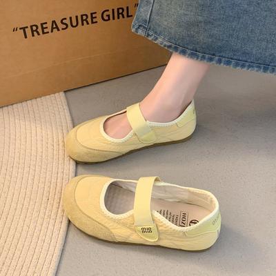 Breathable Single Shoes Women's Niche Design Sense Spring 2025 New Velcro Soft Sole Lightweight Mary Jane Shoes