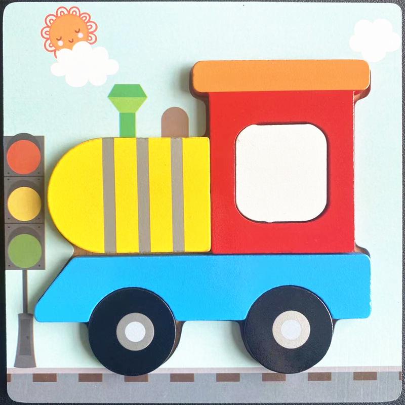 Children's 3D Wooden Animal Puzzle Board - Educational Toy for Early Learning