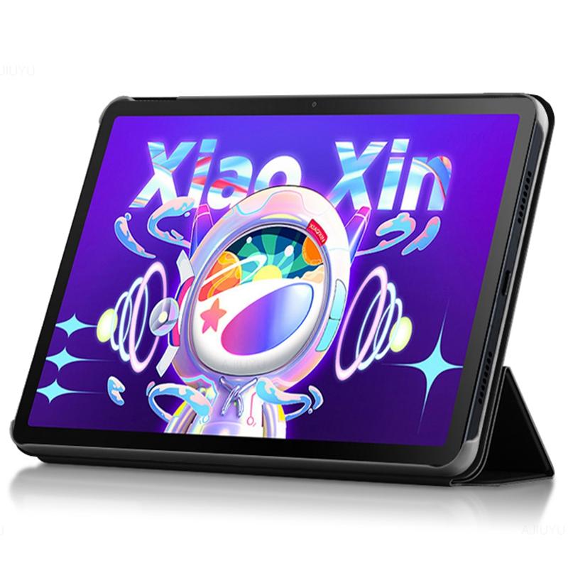 

For Lenovo Tab M10 Plus (3rd Gen)/Xiaoxin Pad 2022 10.6 inch Tri-Fold Stand PU Leather+TPU Tablet Cover Black