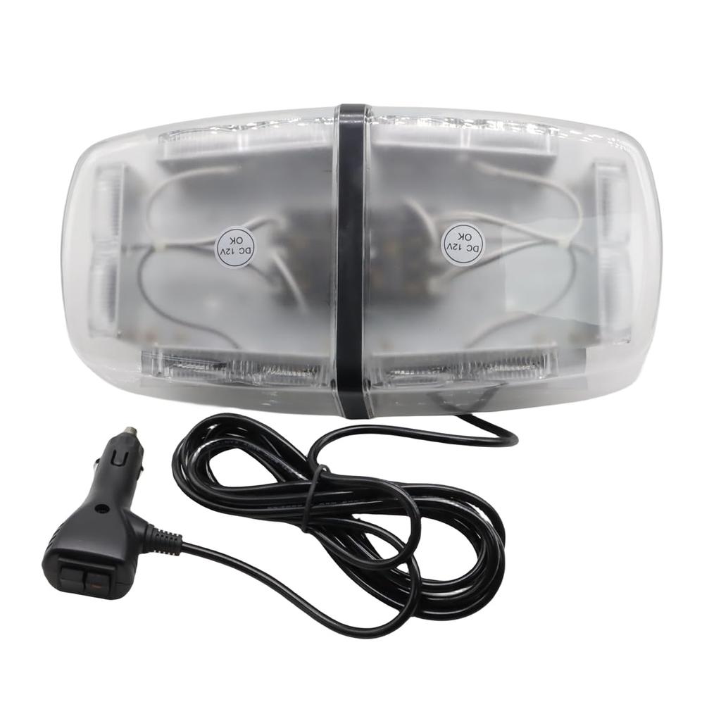 SZYUMO 36 LED Truck Police Warning Lights Lamp Blue Magnet Base 36W DC Car Roof Flashing Strobe Emergency Light Bar 12-24V