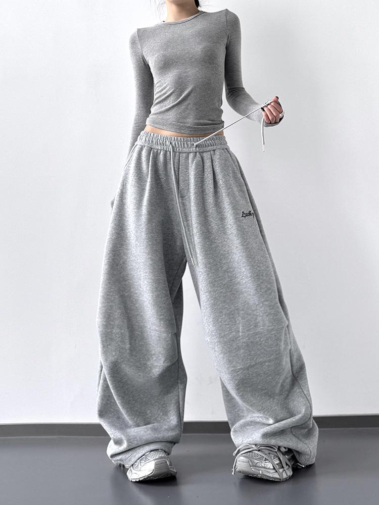 2025 Autumn Women's Tall Hip Hop Cargo Sweatpants - Casual Jazz Dance Drapey Sport Pants