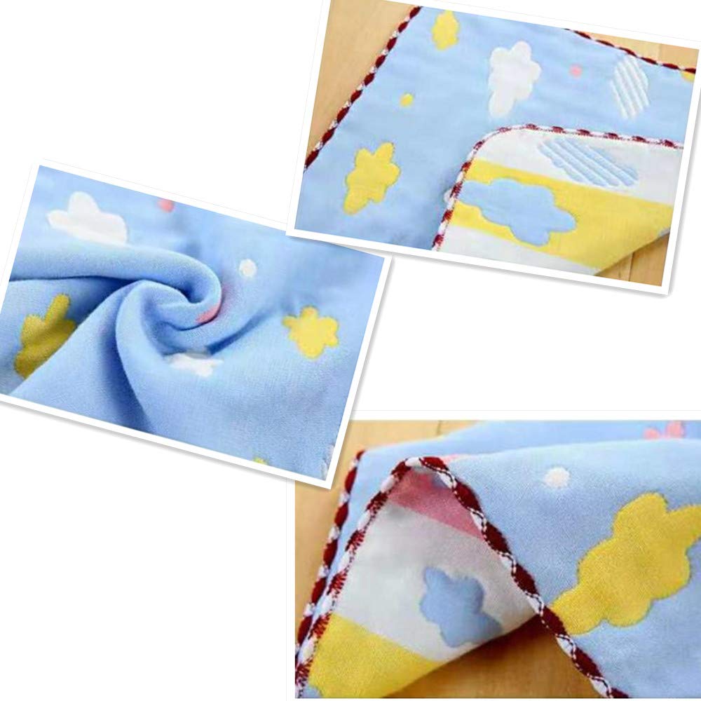 Wdlife Gauze Handkerchiefs with Gauze Towels with Baby Boy Fluffy Face Hand Stylish Handkerchief for Boys of String, 6-Layer Loops, Towels, 100%