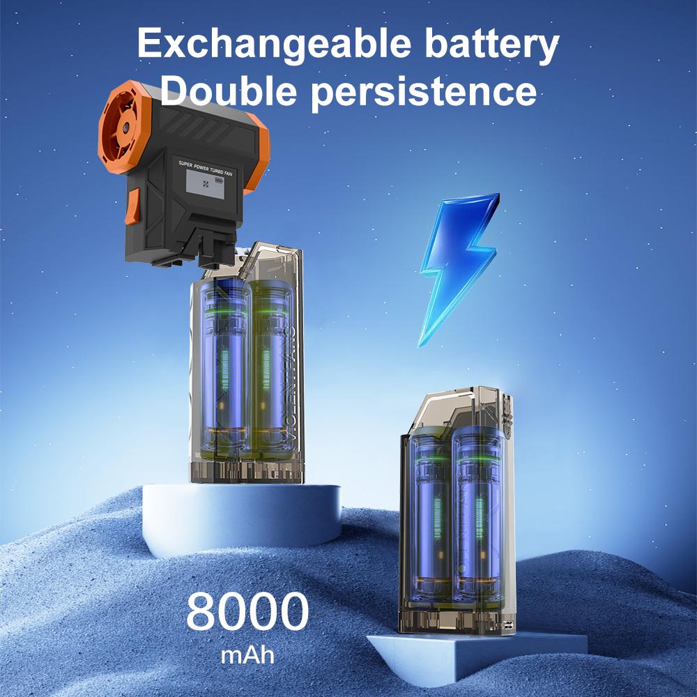 Detachable Battery Violent Fan 800000RPM Powerful Air Blower Brushless Mini Turbo Jet Fan Replaceable Battery Electric Dryer