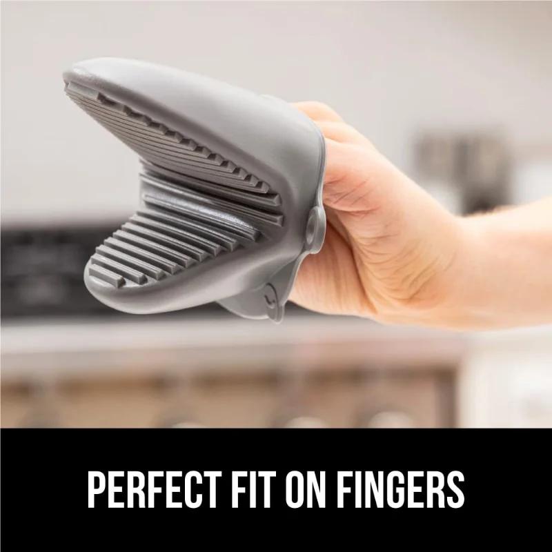 2stk ovnsvotter Silikon Varmebestandige klype votter Anti skålding Sklisikker hansker Klips Gryteholder Matlaging Bakeovn votter