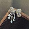 Luxury Zircon Pearl Bowknot Tassel Fashion Brooch Pins For Women Creative Handmade Suit Corsage Pins Clothing Accessories Gifts