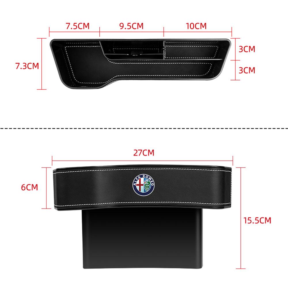 FVLBG1 Leather Car Seat Gap Storage Box Seam Filler Organizer Auto Accessories For Alfa Romeo 159 Giulietta Giulia 147 156 Mito Stelvio